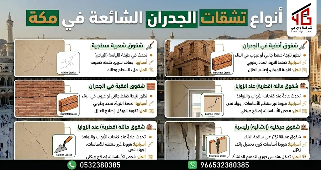 كيفية معالجة تشققات الجدران في مباني مكة